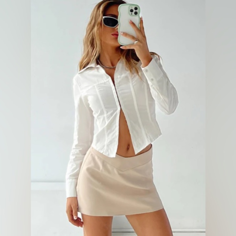 Princess Polly Beige/Tan Mini Skirt Size US 2